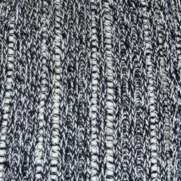 LOFT Marled Pointelle Open Cardigan Women’s L Navy White - Picture 7 of 12